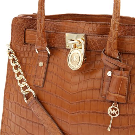 michael kors hamilton croc satchel|Michael Kors Hamilton studded bag.